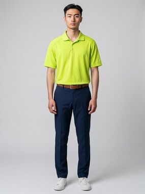 Nike Dri-FIT Polo Shirt Men’s Small Neon Yellow Golf Athletic Performance